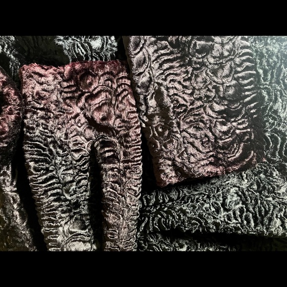 Vintage Town and Travel Furry Fuzzy Coat Jacket Textured Pattern Shoulder Pads L - Picture 8 of 9